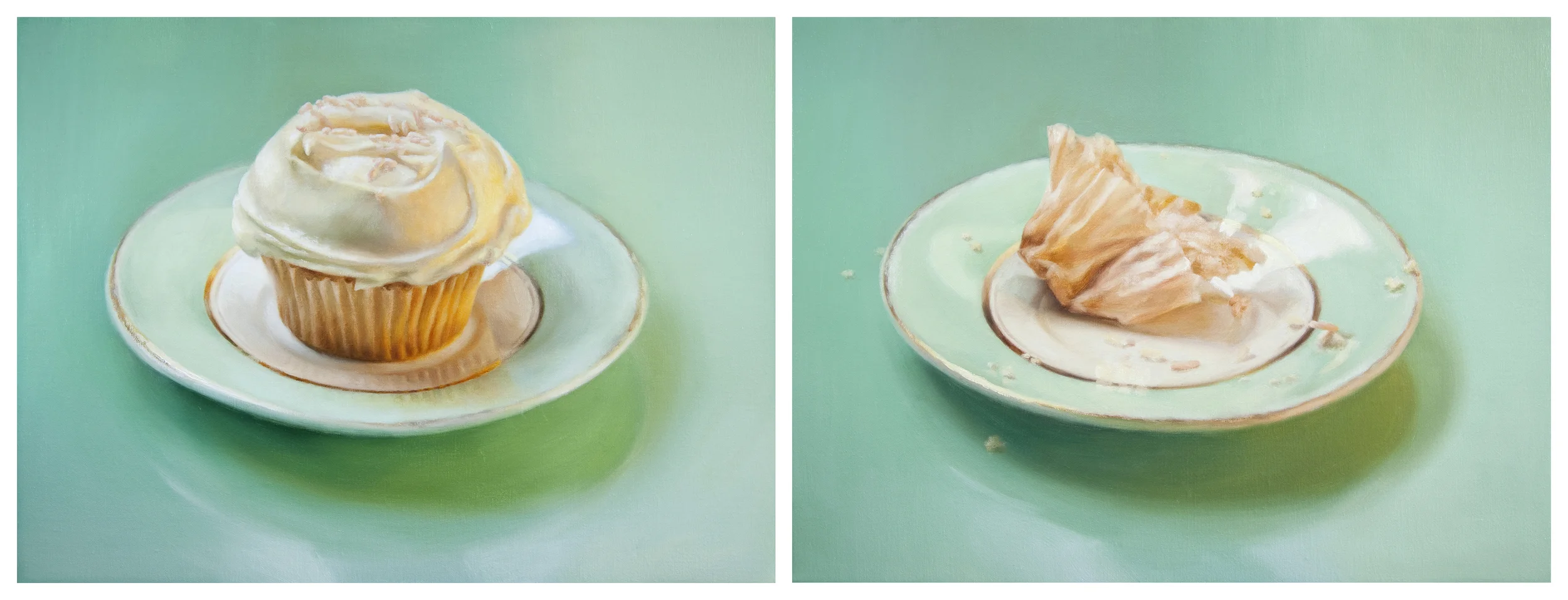 Dyptich - LEFT: Temptation 12" x 16" Oil on Linen RIGHT: Tempted 12" x 16" Oil on Linen SOLD