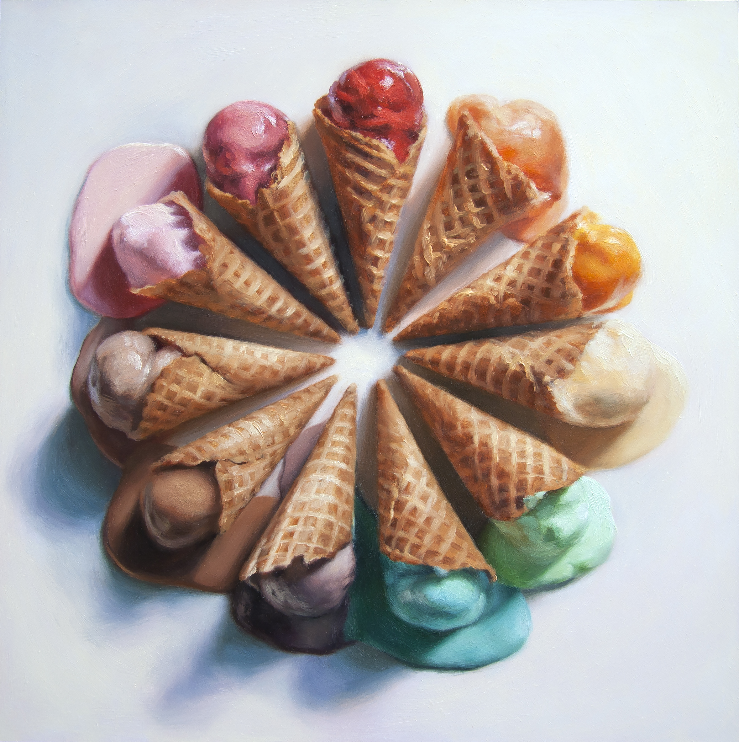   We All Scream For Ice Cream!   12" x 12"  Oil on Panel  SOLD 