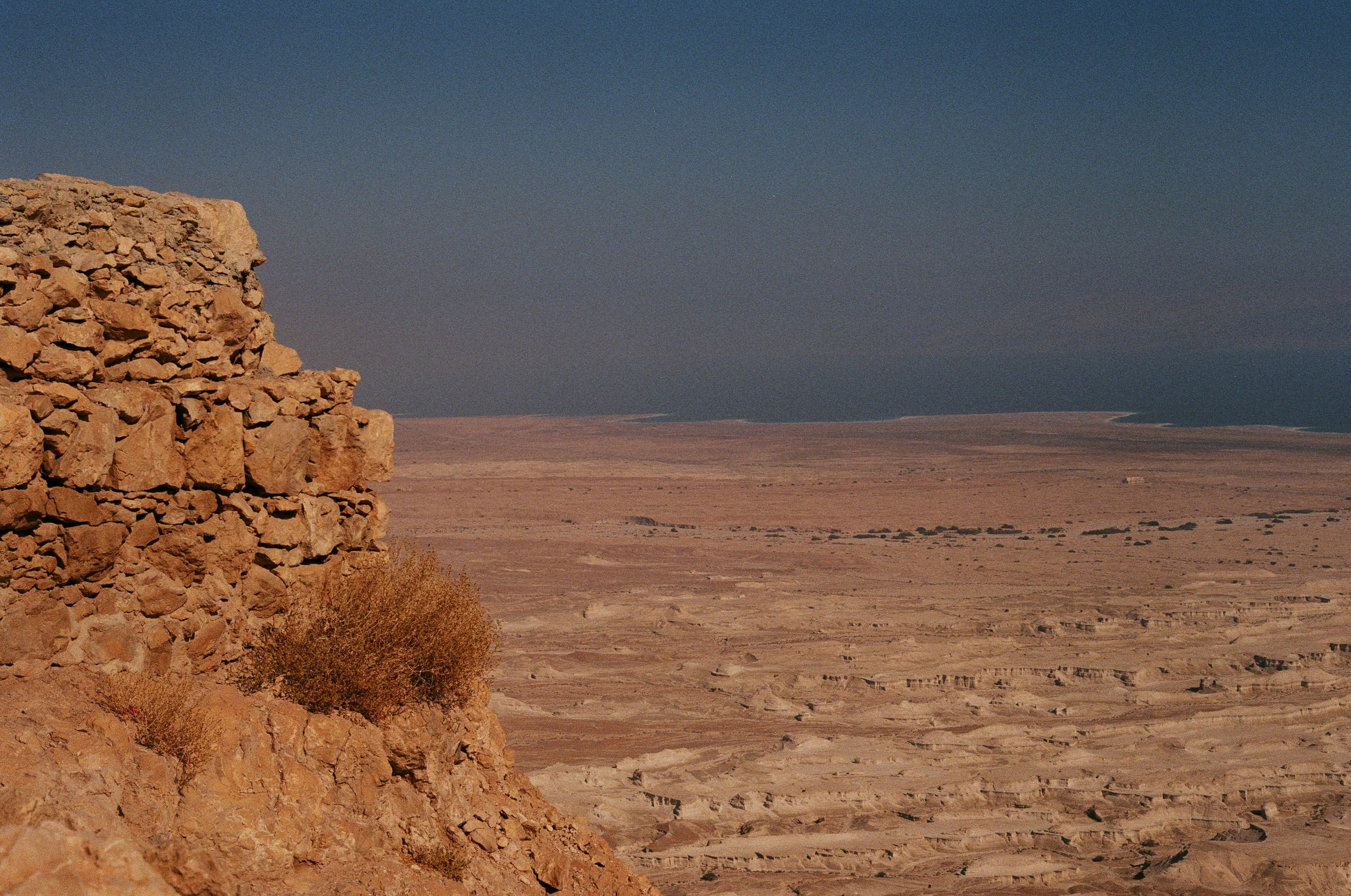 View of the dead sea from atop Masada.