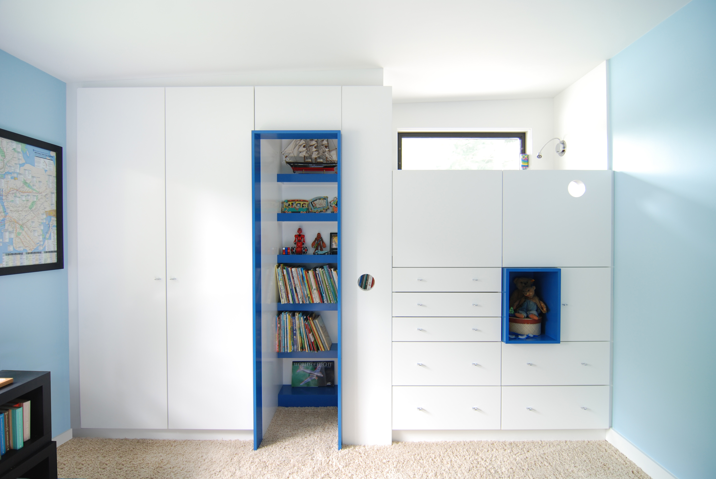  A child's wardrobe, play space, and hideout. 