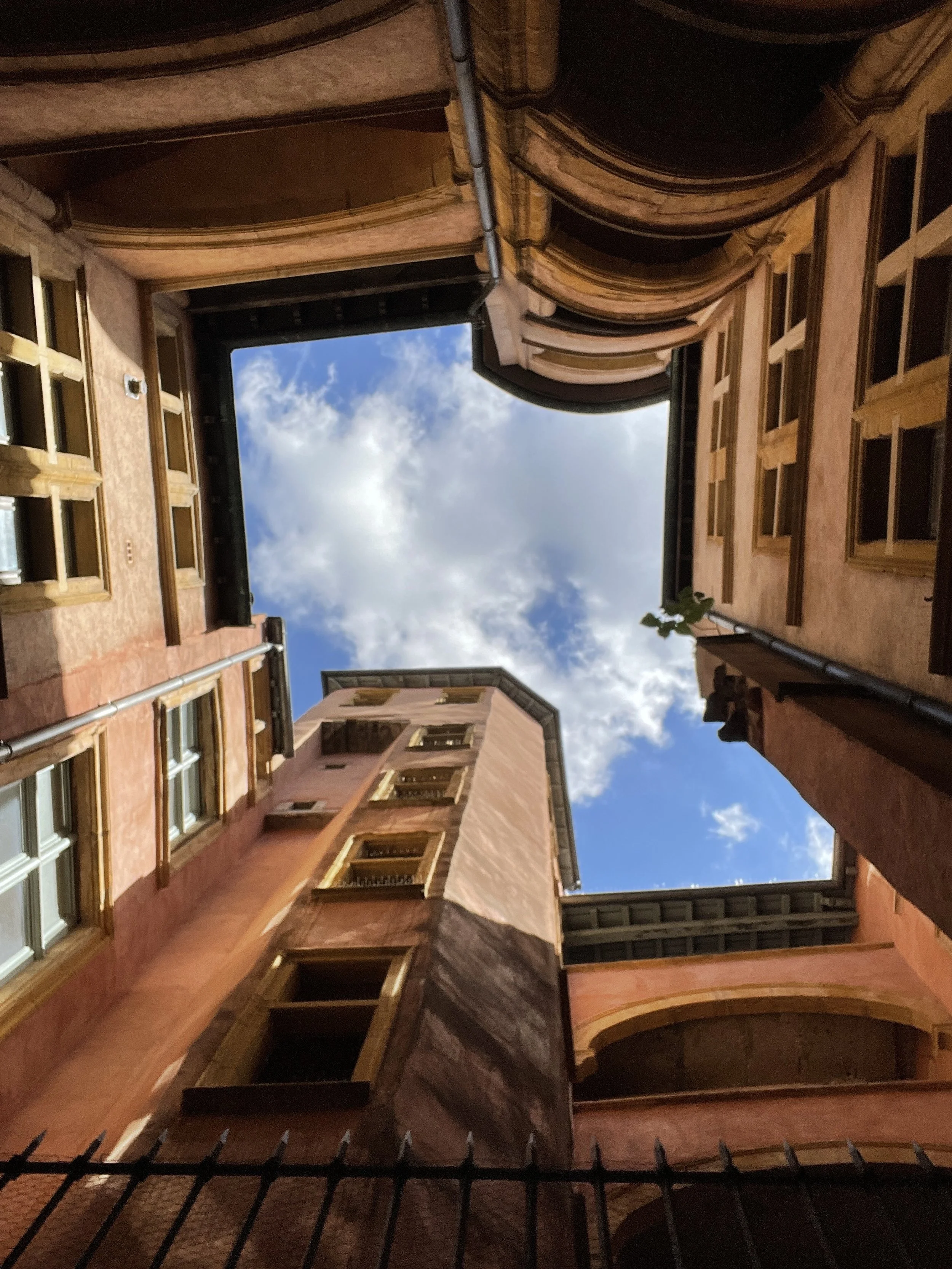  Framing the sky:  Traboule  passageway in Vieux Lyon, Lyon, France 