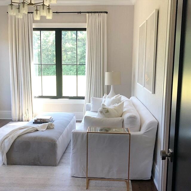 I&rsquo;m picturing my clients curled up in this cozy room with a good book or snuggly toddler! .
.
.
#shannonmozelakdesign 
#interiordesign 
#homedecor
#masterbedroomdesign 
#serenedesign 
#neutraldecor