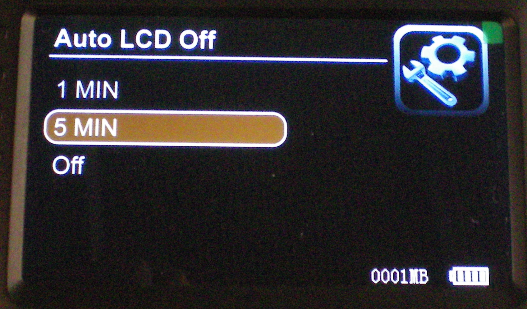 Pressing any button will turn the LCD back on