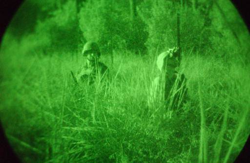 1st Generation scope amplifies ambient light to generate this familiar green image