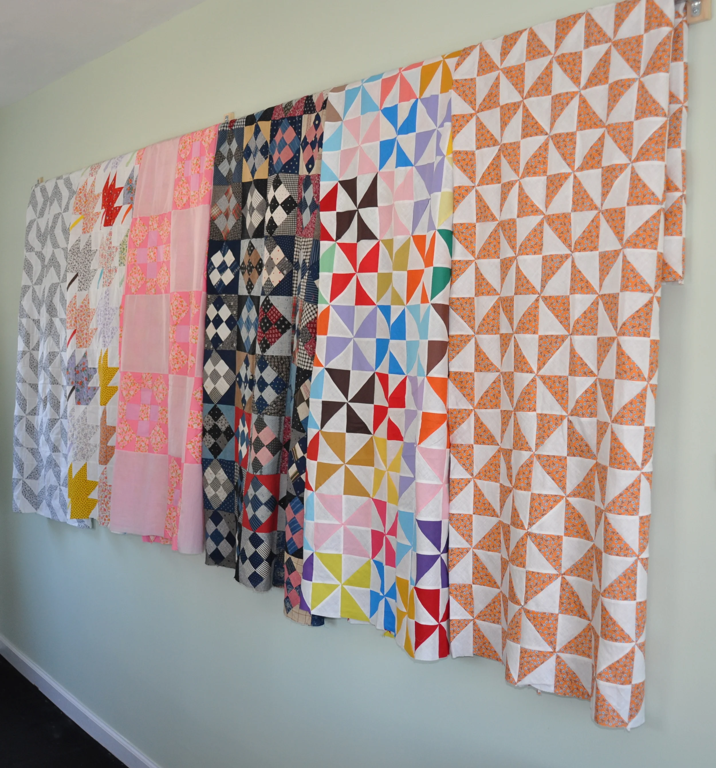   Historic quilt tops, likely produce on the Floating Bethel&nbsp;   c. 1900    Provided by Dale Stultz  