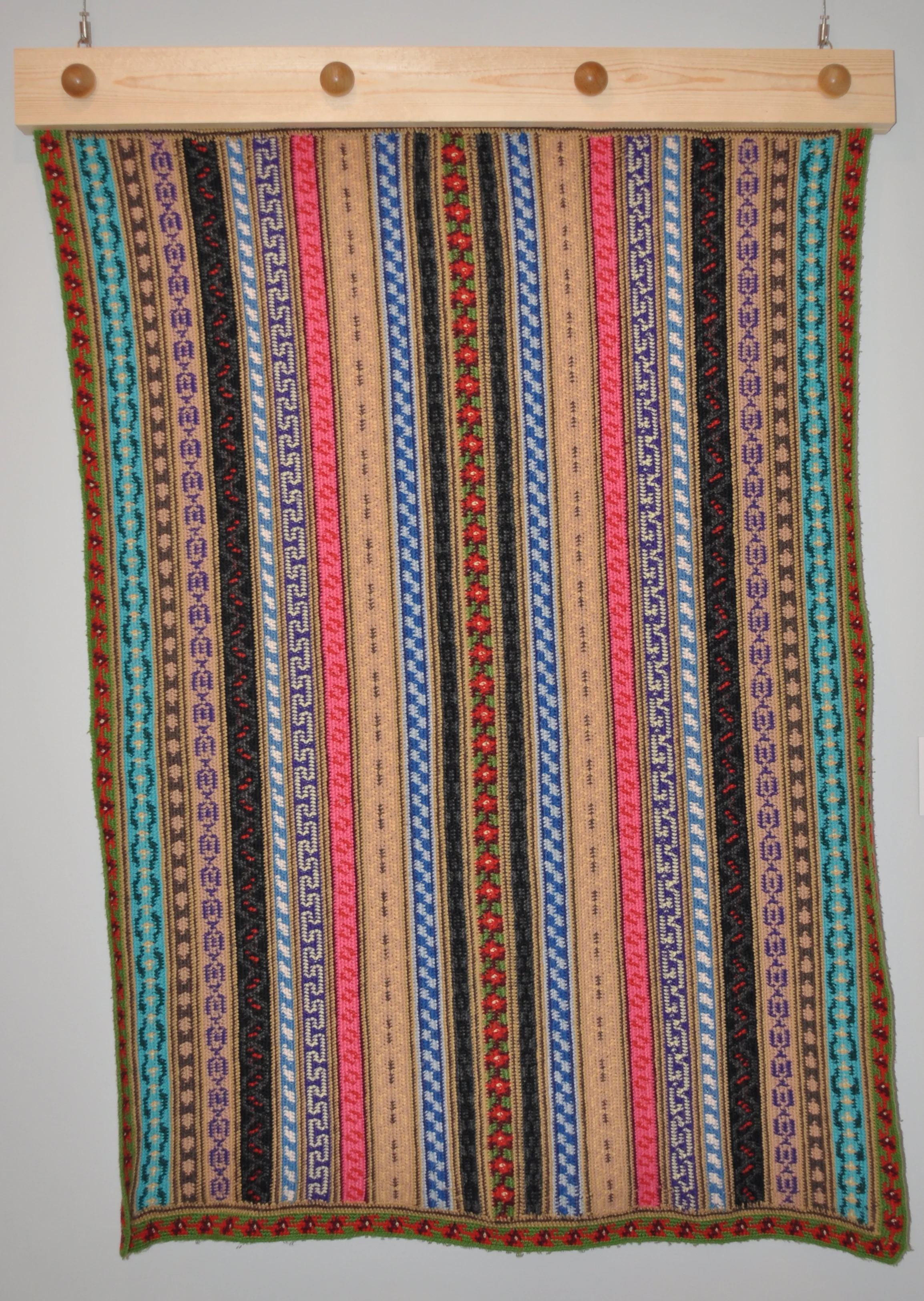 Vintage Crocheted Border Afghan From McCall's Needlework & Crafts Magazine, Fall-Winter 1974-75 issue. Acrylic yarn Zola Troutman Noble