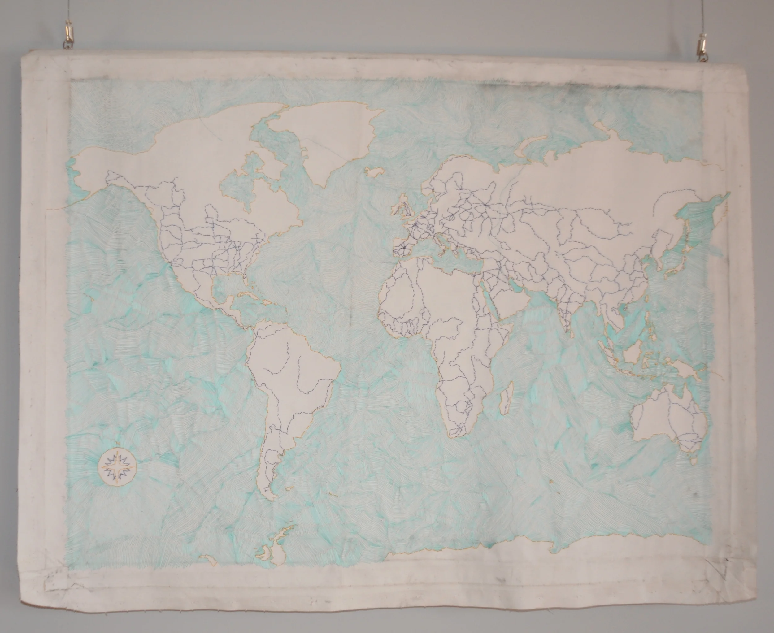   Untitled   hand stitching on canvas    Tiernae Salley  