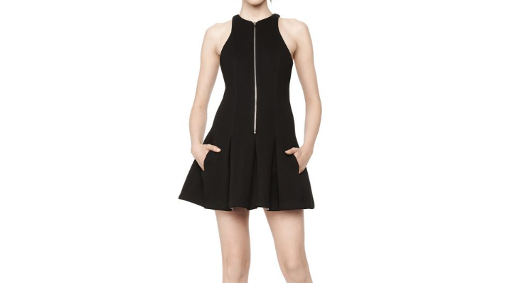 T by Alexander Wang Scuba Pleated Dress 