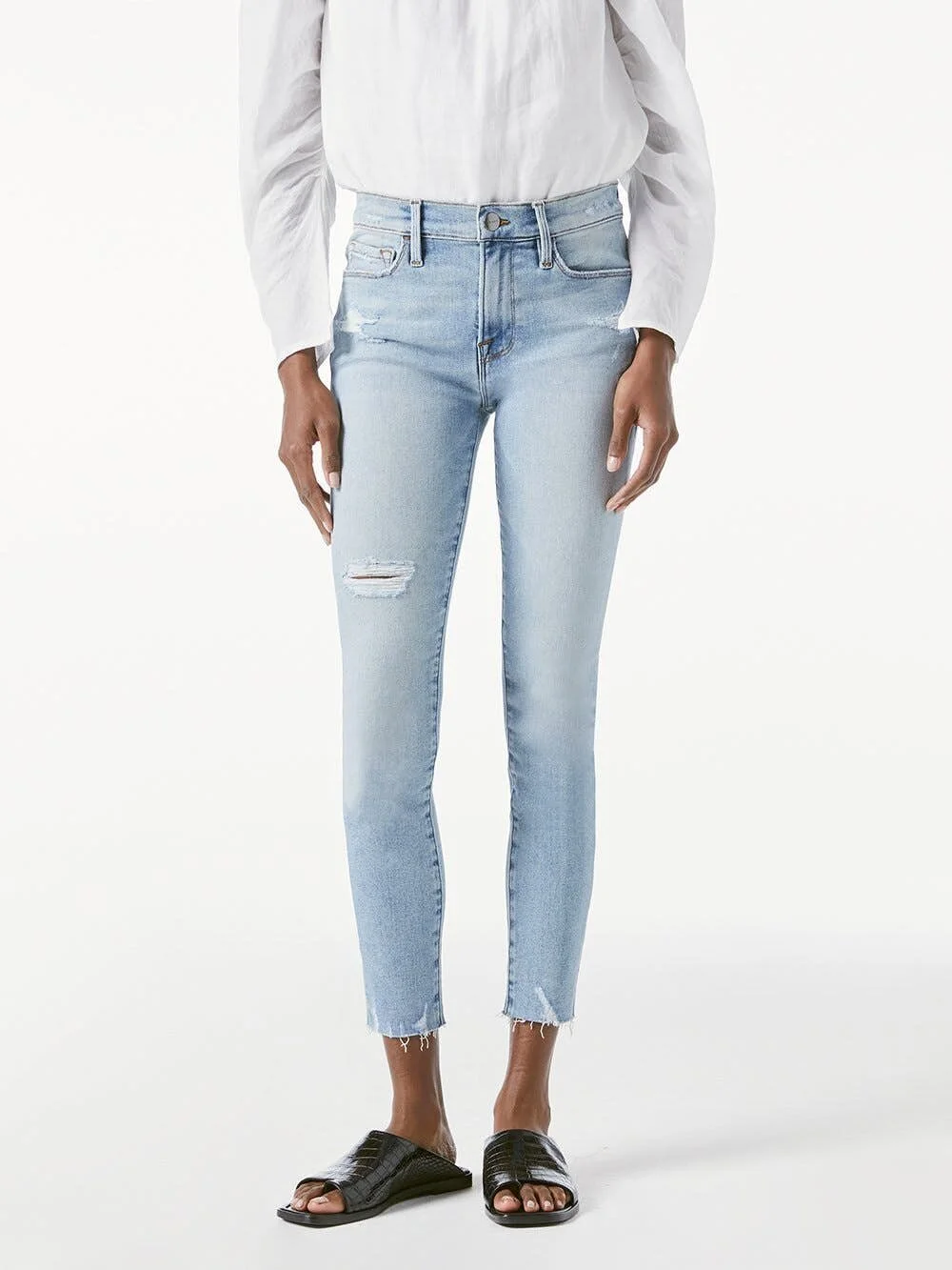 Frame Denim Le Skinny Alemany — Black 