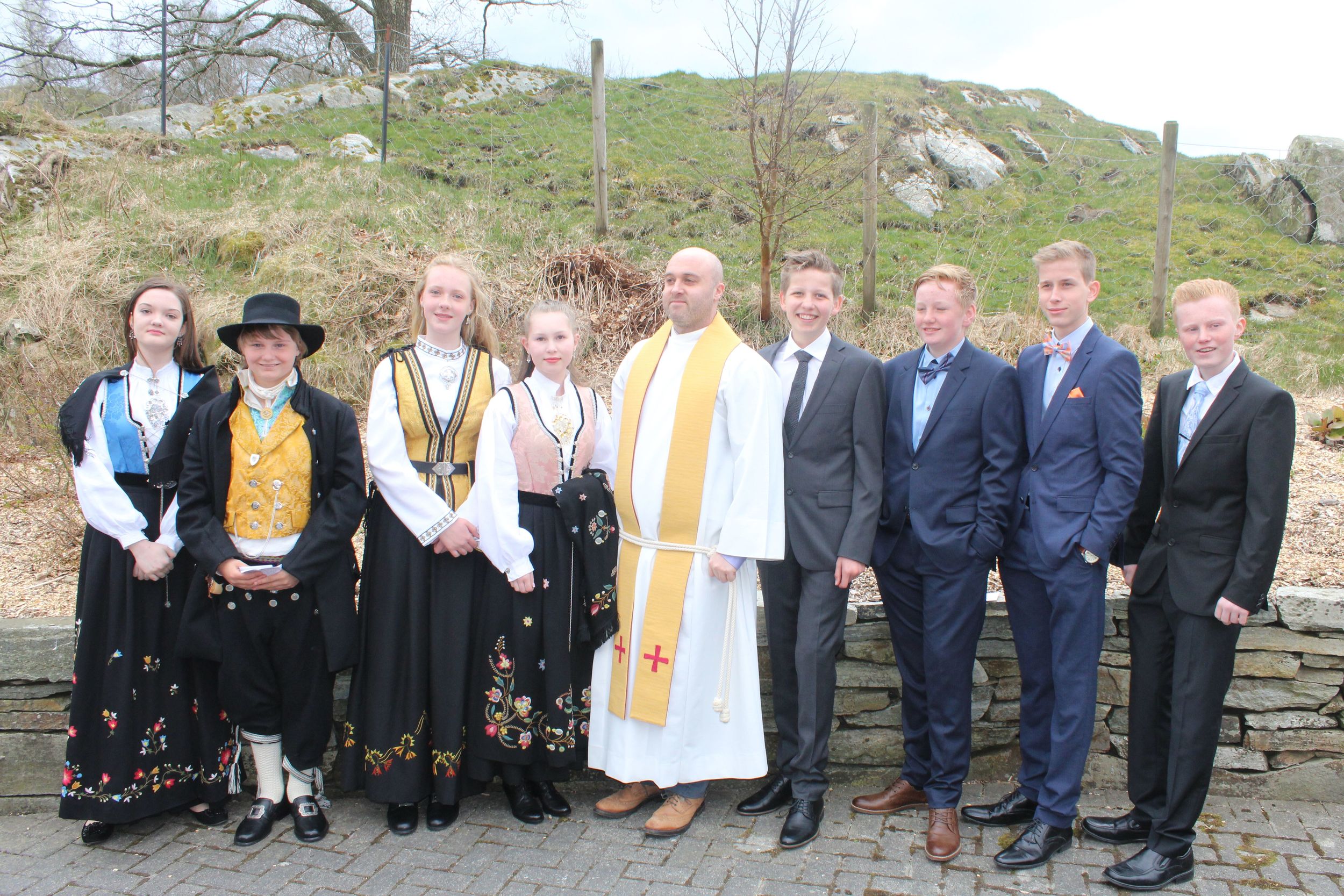 Frå venstre: Ingrid Marie Bøe, Adrian Lode, Rebecka Bø Rolfsen, Marie Sofie Østhus, Terje Engstrøm, Tom Arne Straumstein, Karl Magne Frafjord, Tor Olav Bø Måkestad og Robin Gjengedal Torgersen.