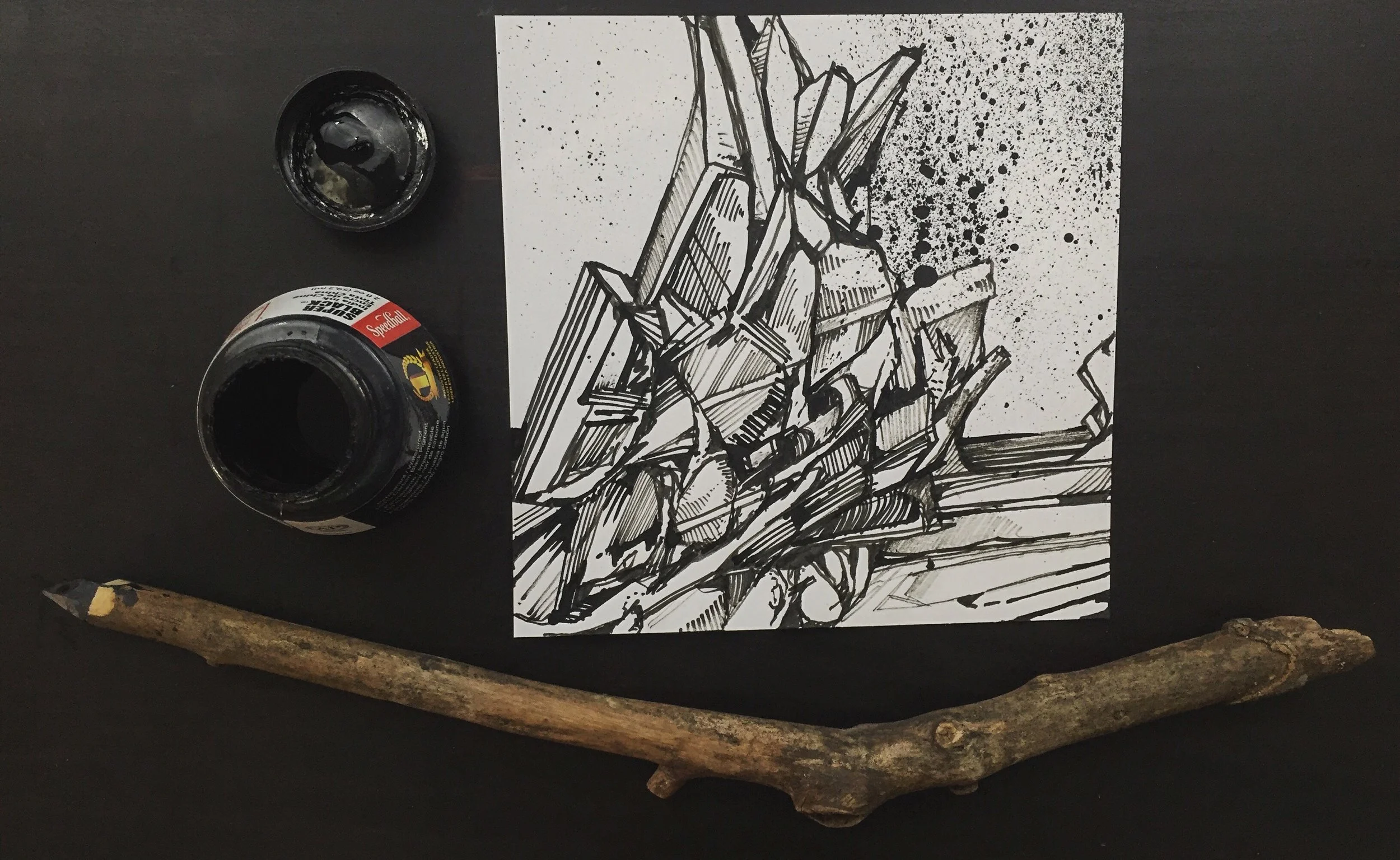 Original Drawing with a Stick Pen