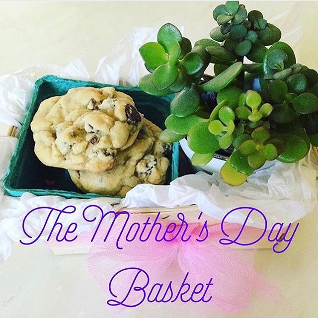 Mother's Day is this Sunday May 13th! The Cookie Cult has your Momma taken care of with The Mother's Day Basket! 1/2 dozen cookies, a small succulent, journal, candle and a card! Vegan and Gluten-Free cookies options available! #thecookiecult #Mother