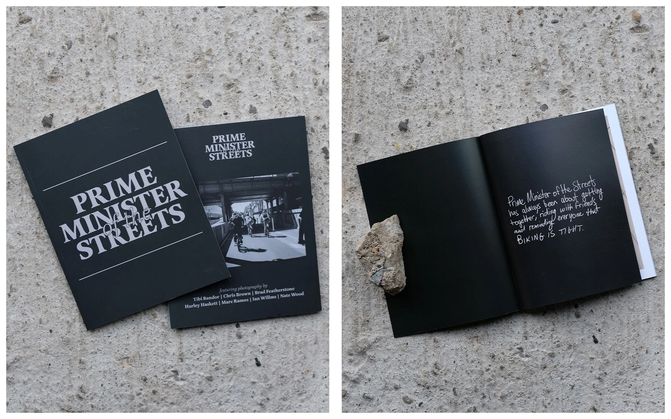  48 page, perfect bound photo book designed for the fifth and final instalment of the Toronto-based street BMX event, Prime Minister of the Streets. Seven photographers contributed a stack of photos from the first four years of events as a retrospect