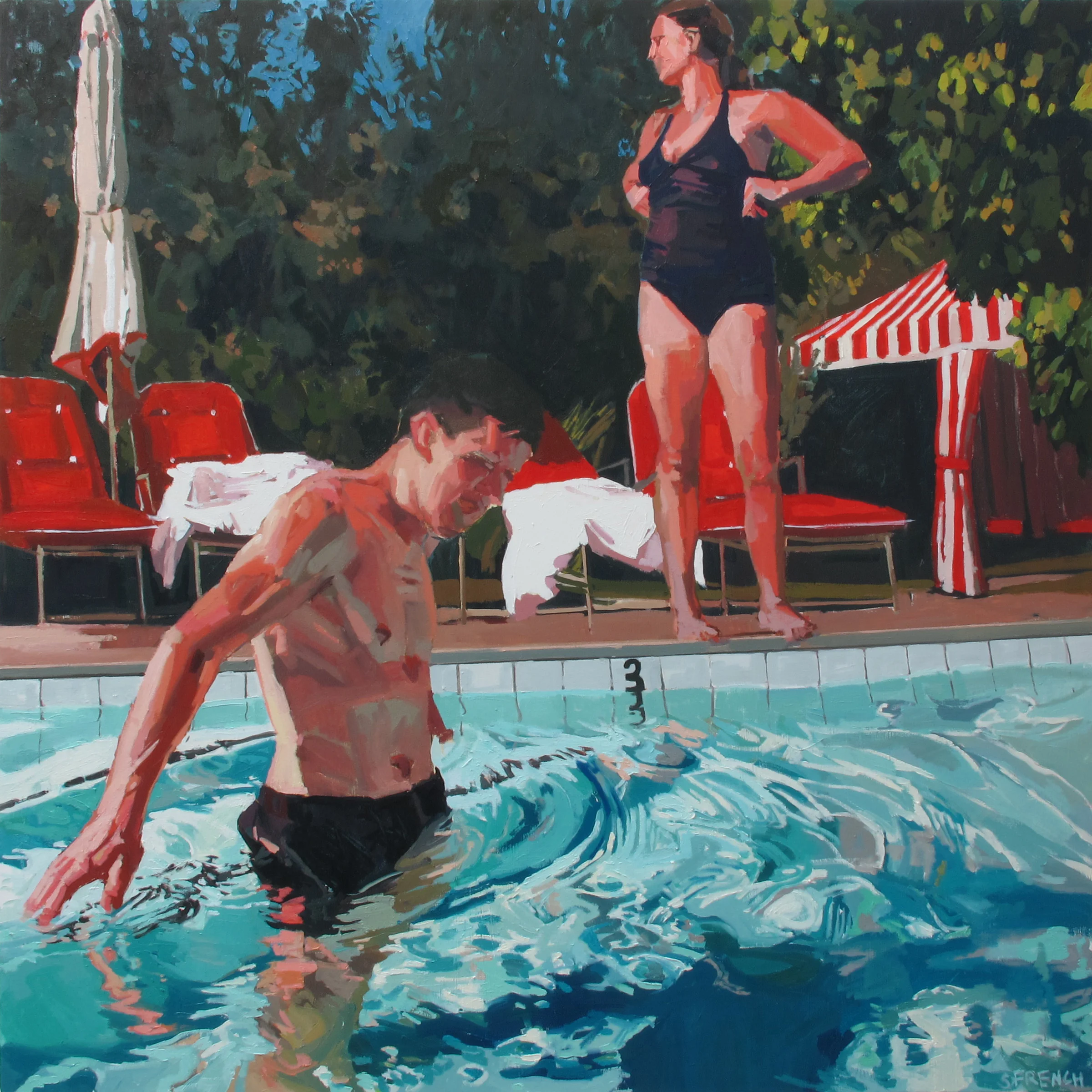  Colony Palms, 48x48", Oil on canvas : Sold 