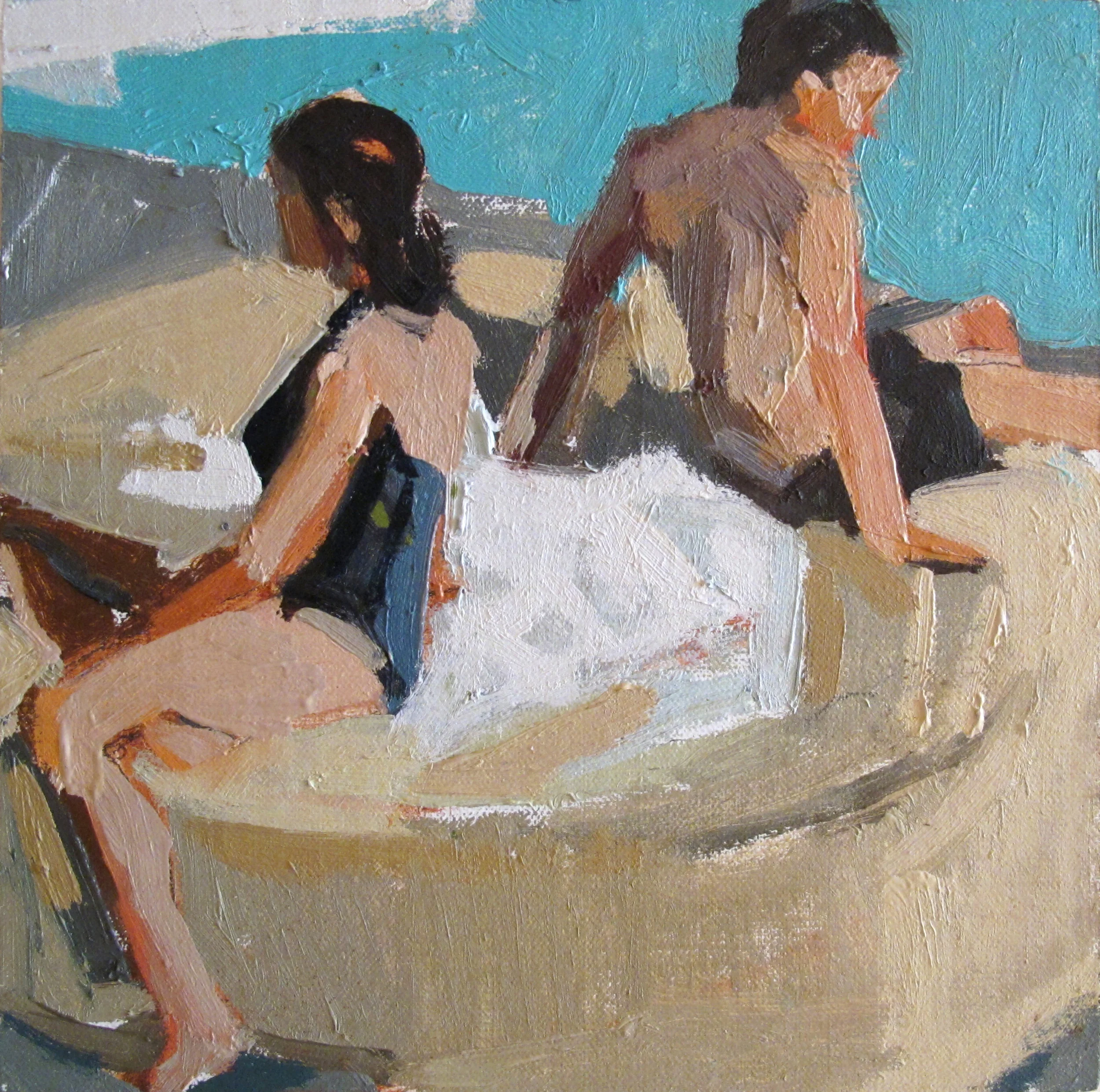  bathers, 8x8", oil on linen  Sold  