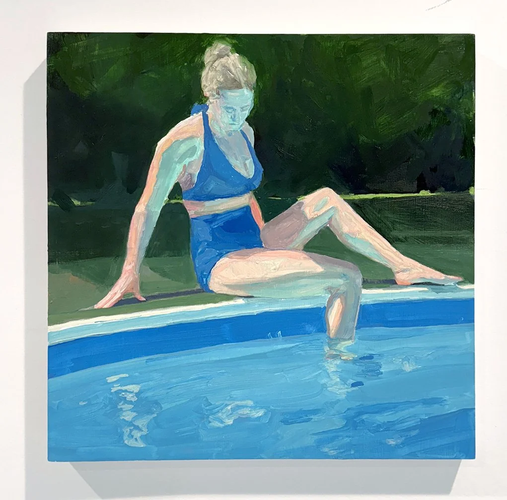 Pool side, 12x12", oil on panel 