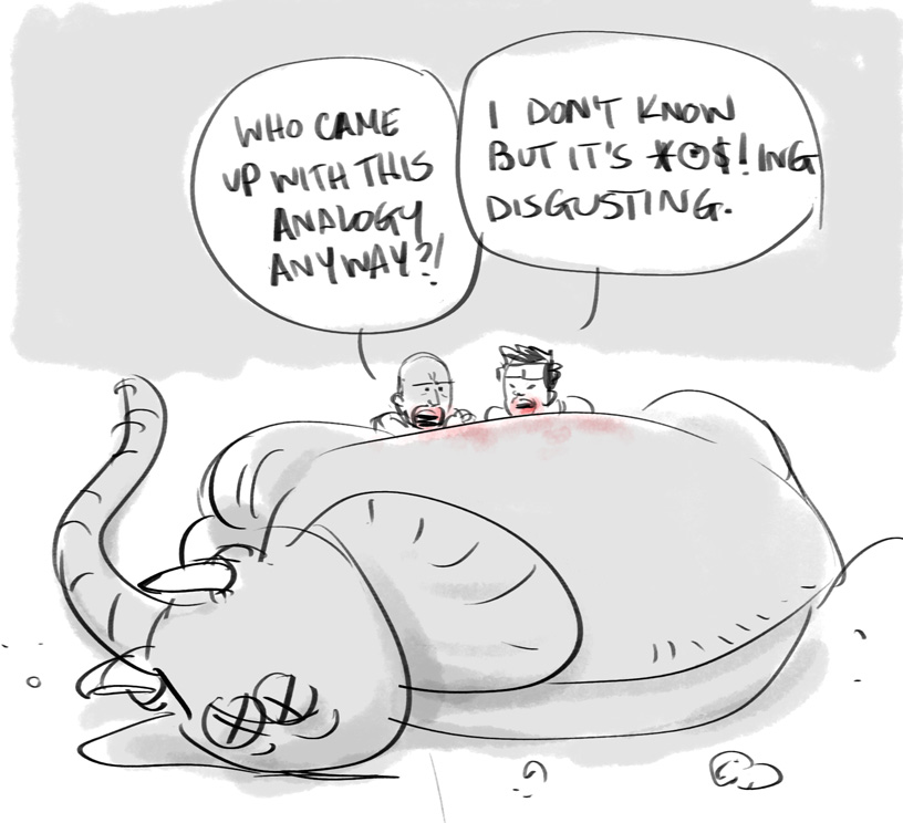  "Q: How do you eat an elephant? A: One bite at a time". 