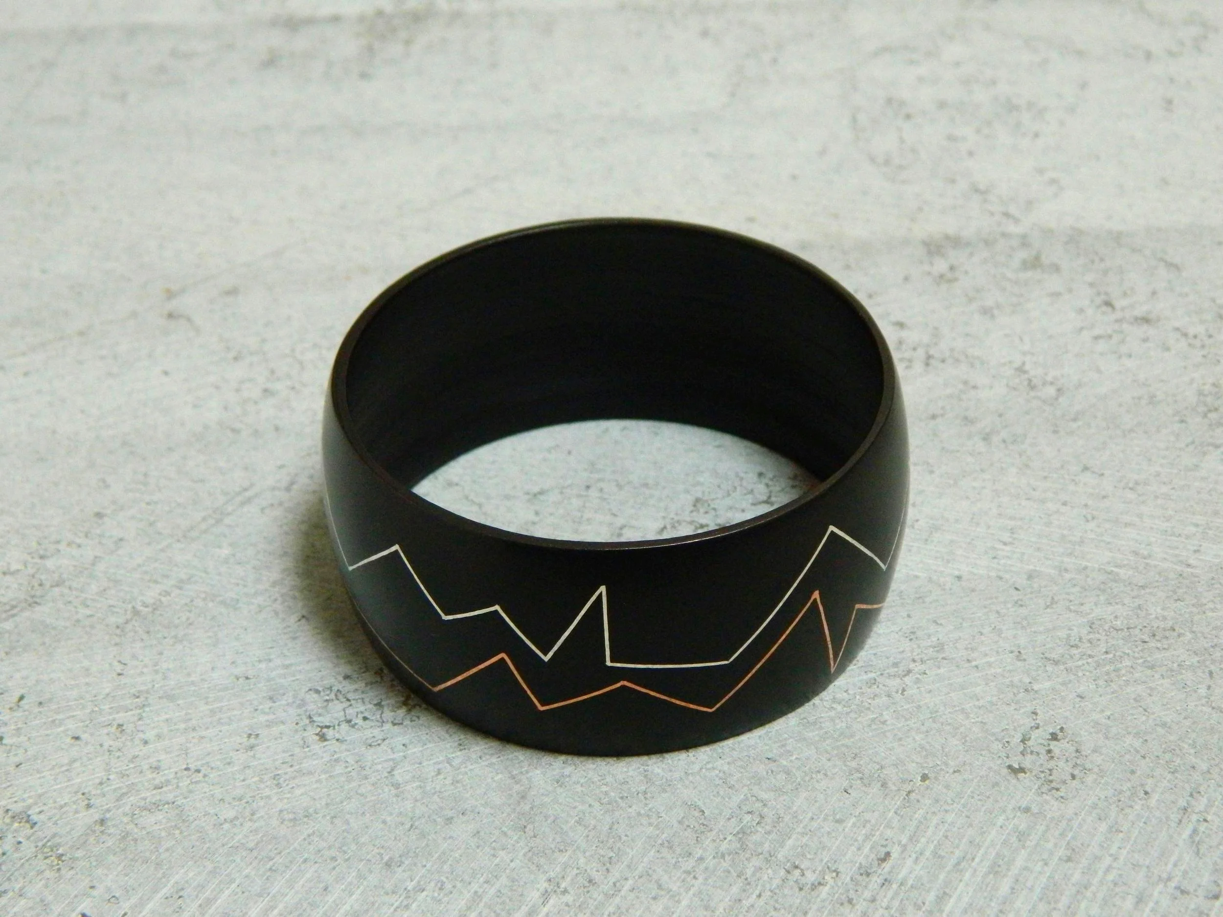  The series is called&nbsp; 'Passion' - &nbsp;It has inlay work of alternating silver and copper lines. They represent the heart beats  &nbsp;of a&nbsp;  couple  &nbsp;. The dynamism of brilliant copper and silver lines&nbsp;  and deep black oxidizi