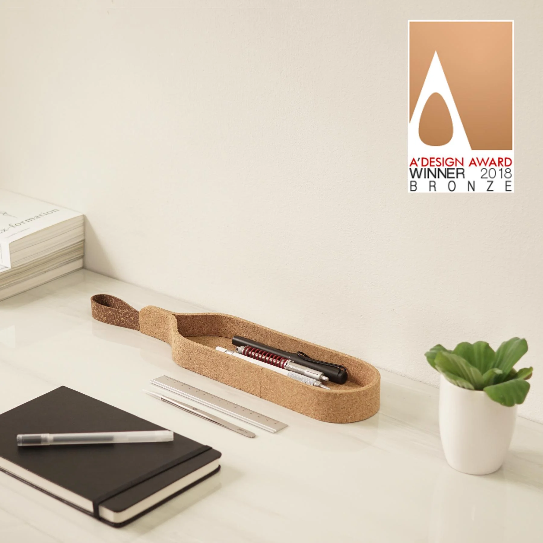 We are honoured to have received Bronze A DESIGN AWARD 2018 for the versatile Cork Trays, celebrating beautiful natural materials and geometry.