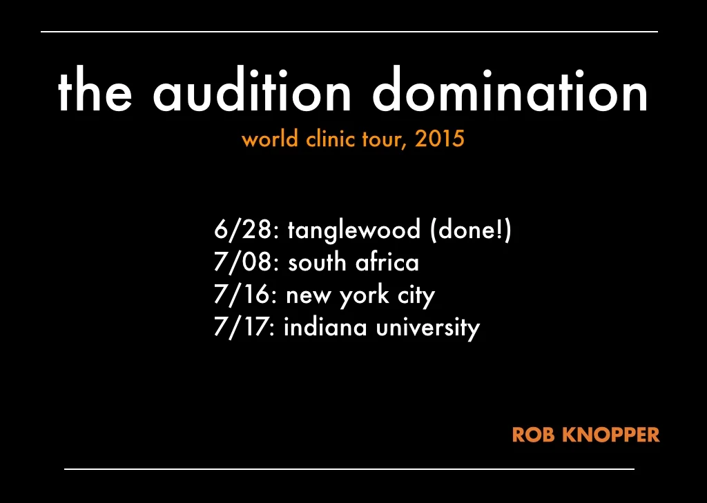 the audition domination world clinic tour 2015