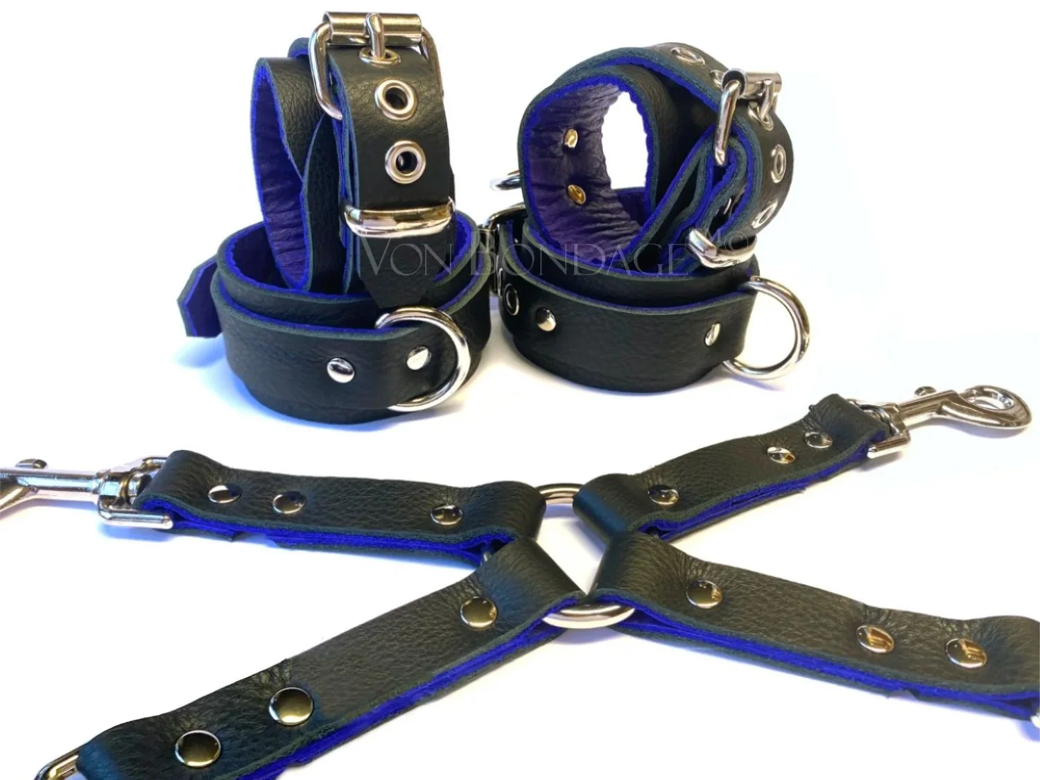 BDSM Restraints Set with Hogtie & Purple Leather Lining
