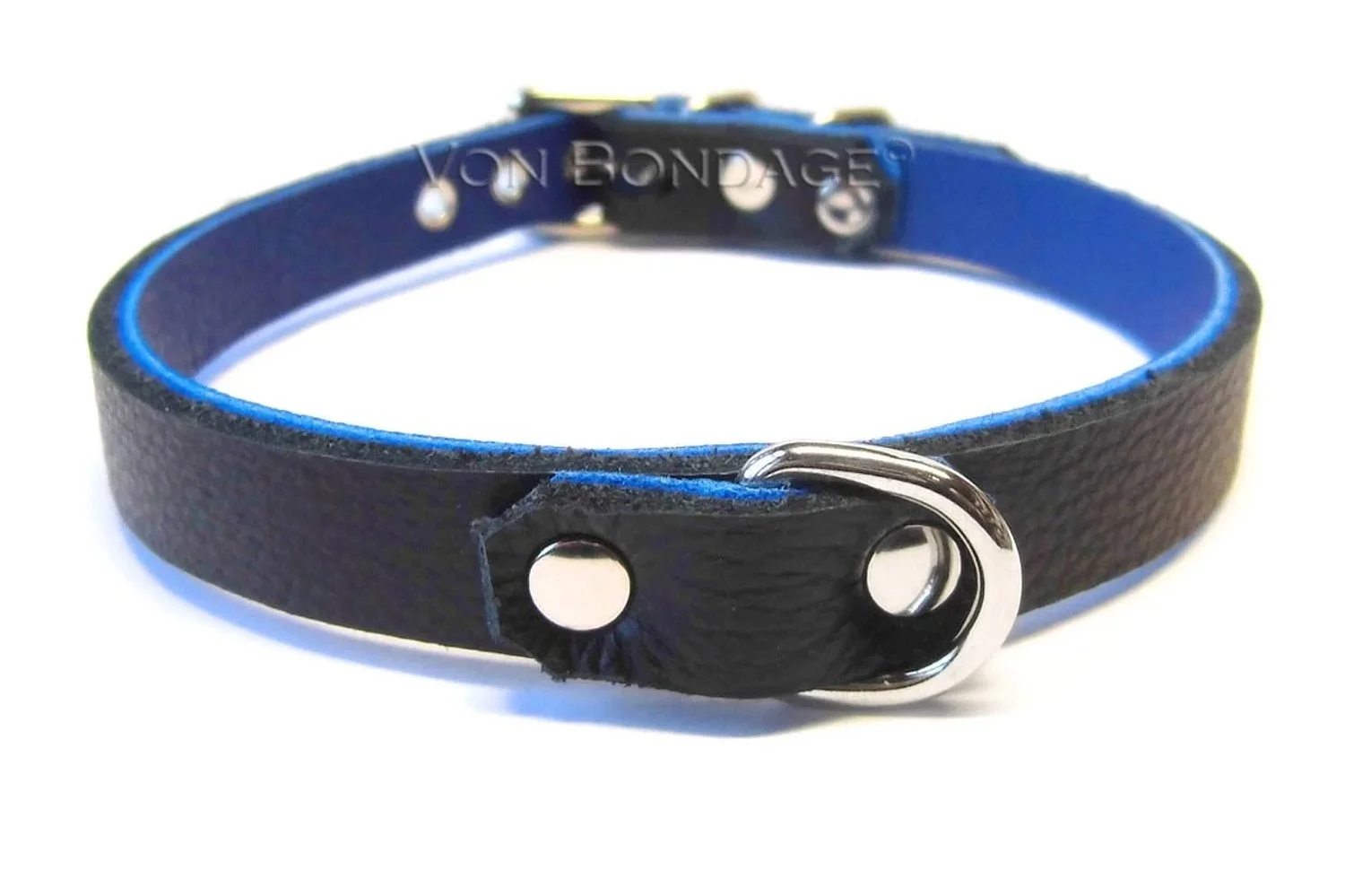 .5+Soft+Black+%26+Blue+Discreet+BDSM+Day+Collar+with+D-Ring.jpg