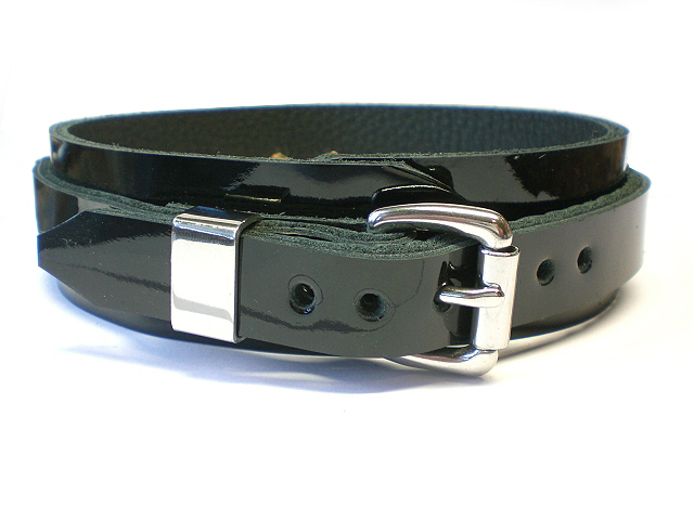 standard buckle - steel keeper (black patent)