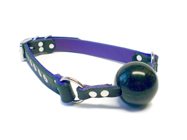 leather ball gag up close