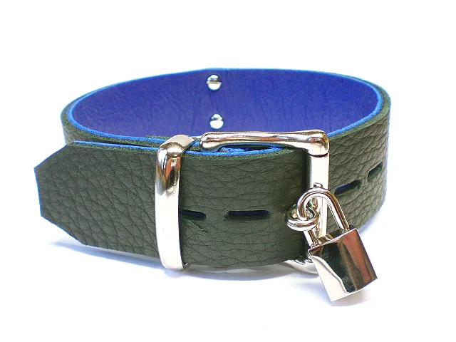 soft black w/blue inlay - large lockable buckle