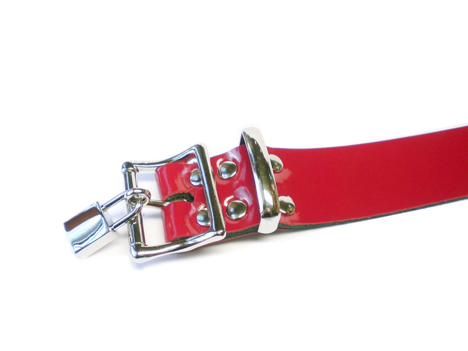 large lockable buckle - red patent
