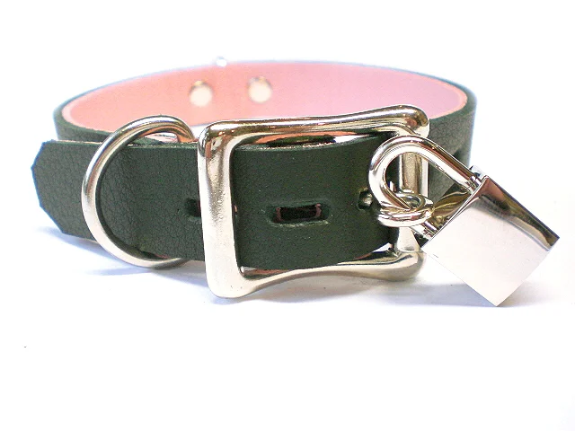 lockable buckle w/padlock - soft black w/pink inlay