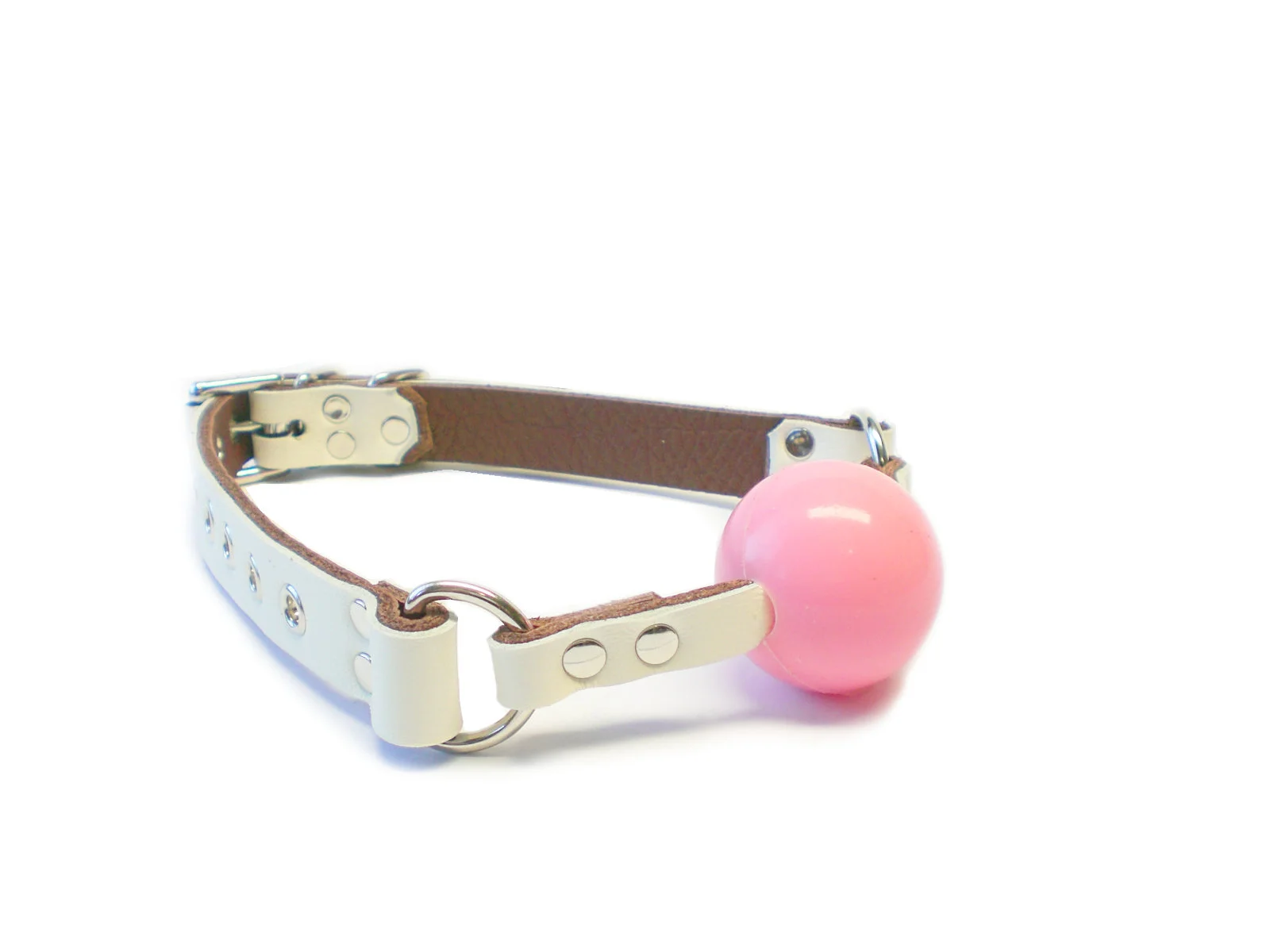ivory white - baby pink ball