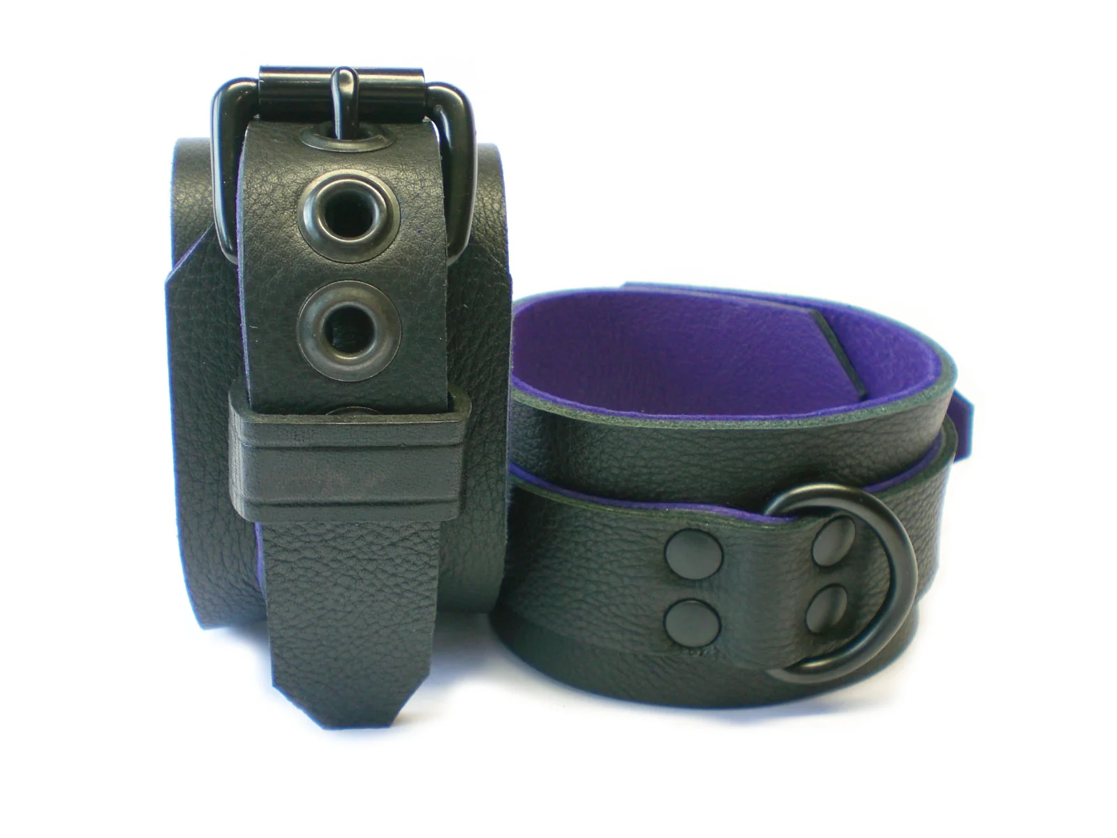 soft black w/purple inlay - dbl-riveted