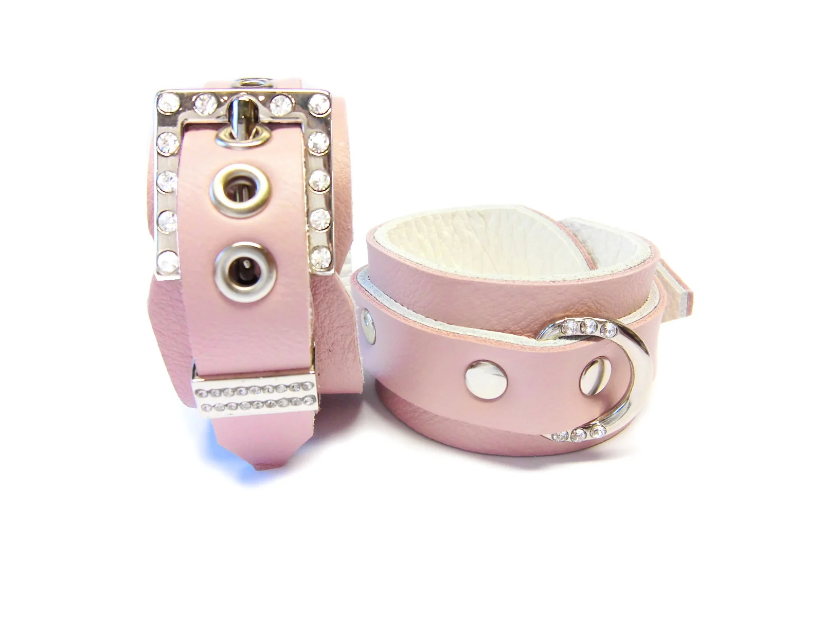 standard Rhinestone buckles (close up of pair of cuffs)