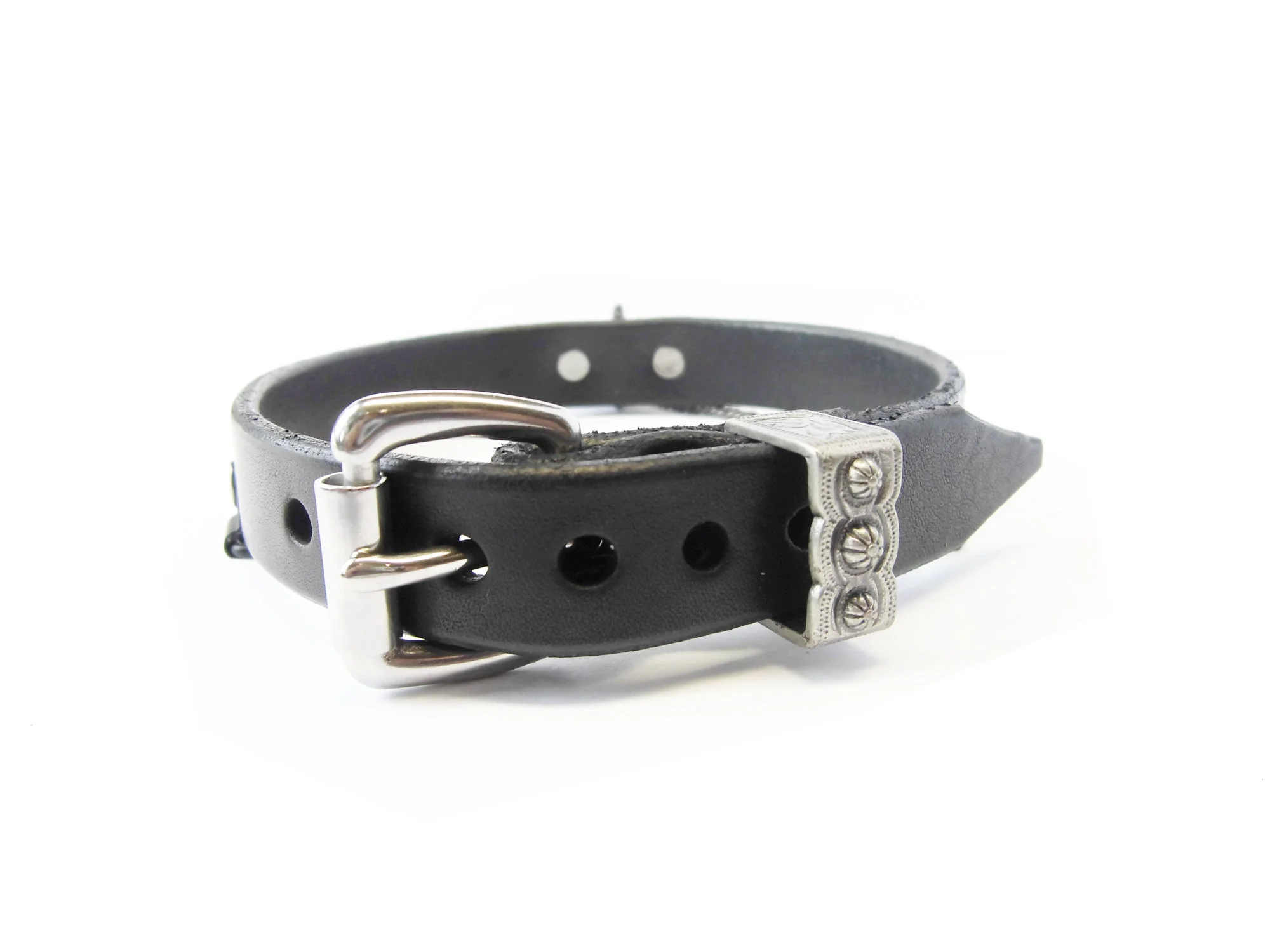 plain steel buckle - black latigo