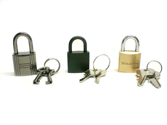 padlock choice from left to right- Gunmetal, Black, Master (solid Brass) also available now is Gunmetal Heart