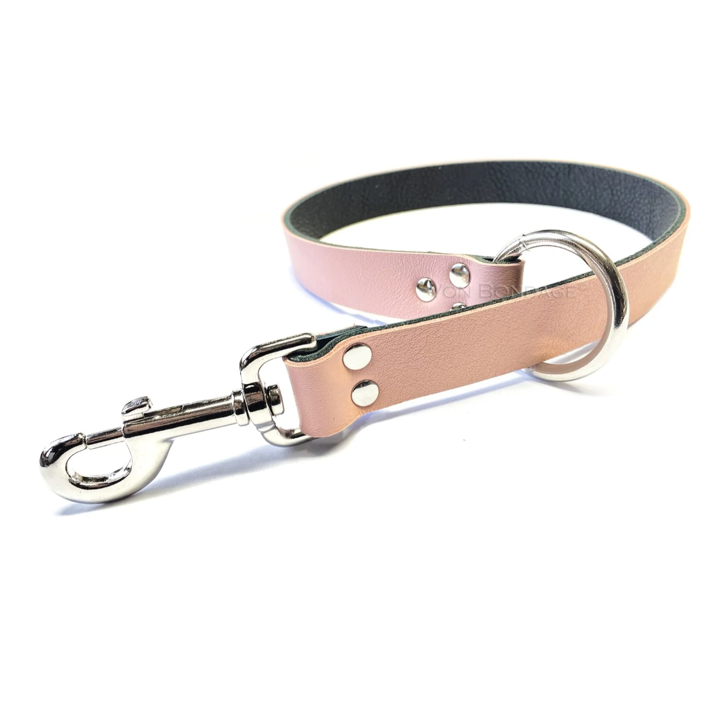 Single Leather Bondage Strap for Bed Restraint in Pink Leather