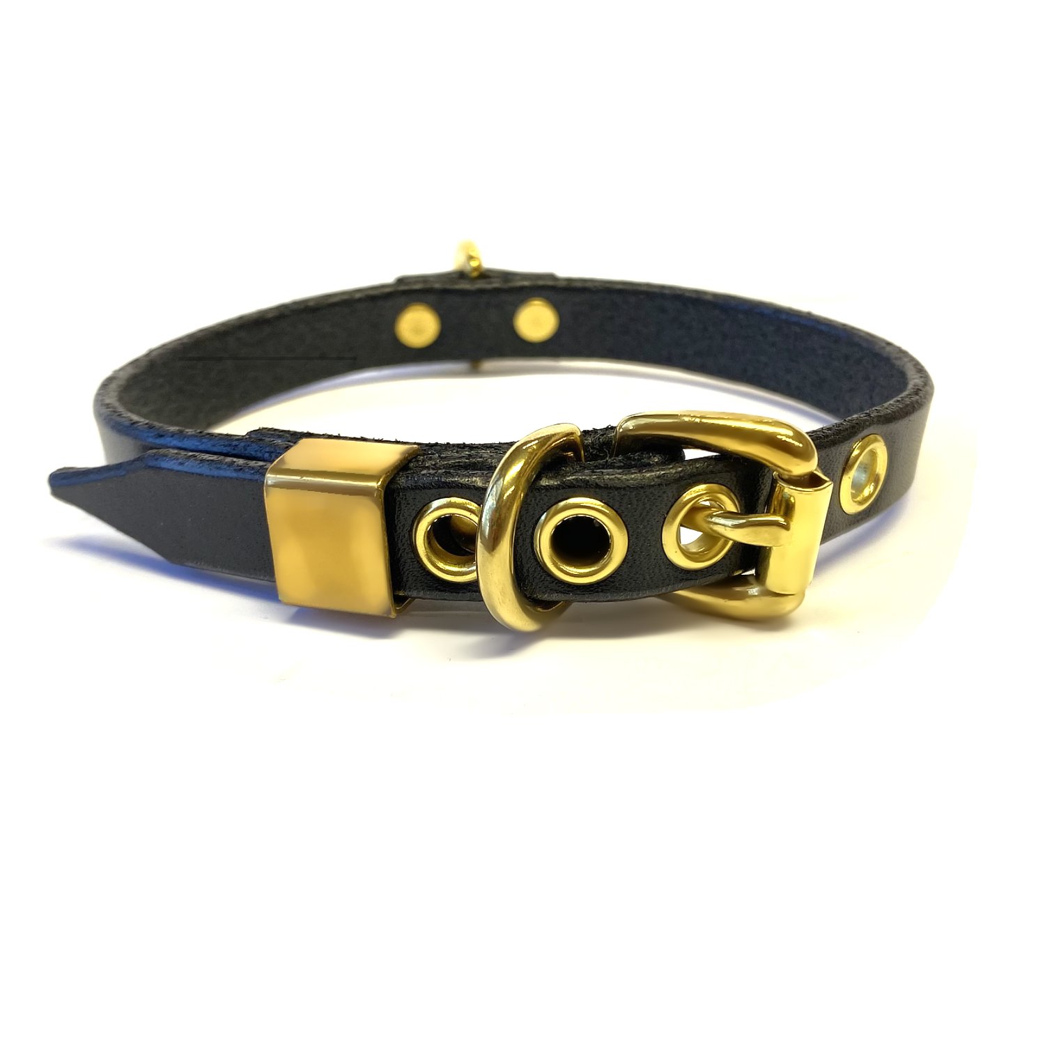 solid brass buckle on bdsm collar