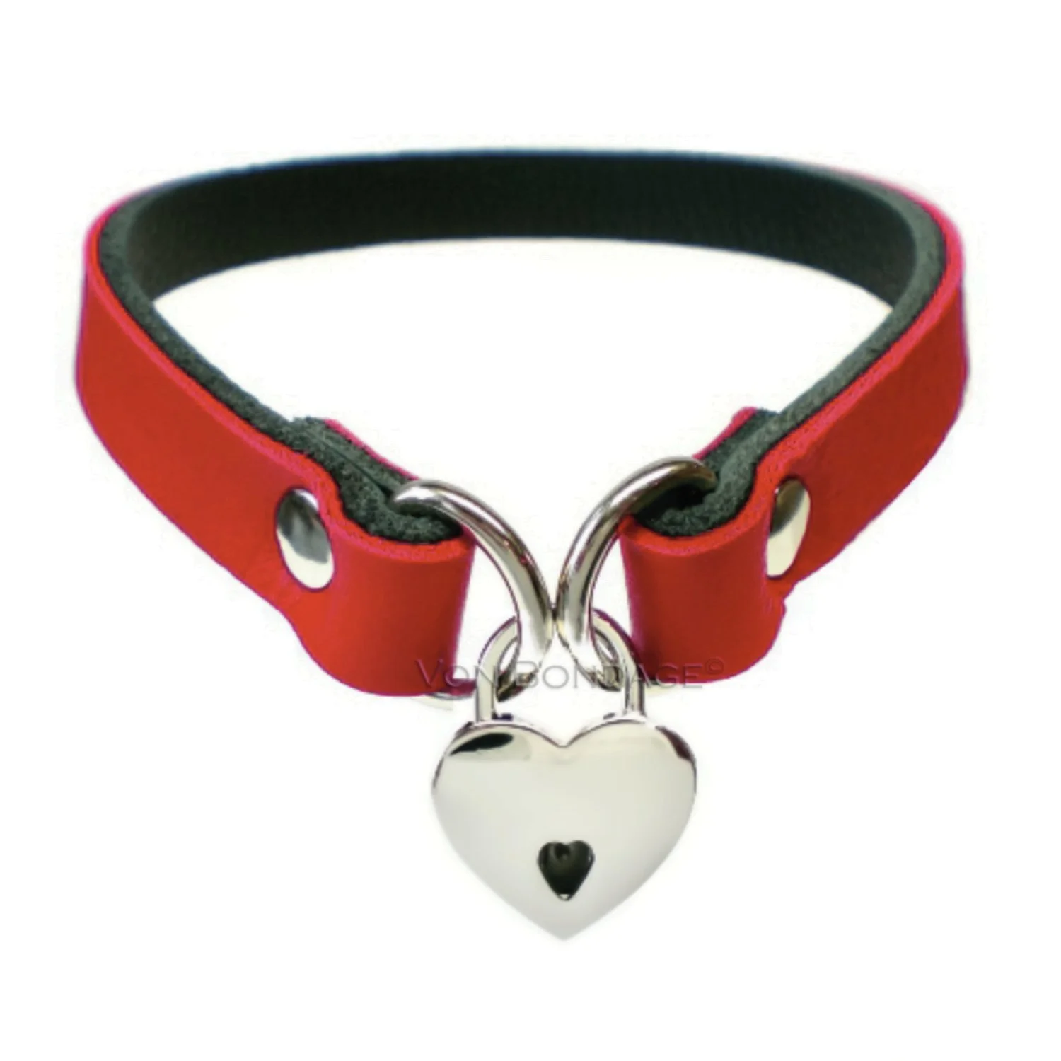 .5 Red Lockable slave Choker with small heart padlock.jpg
