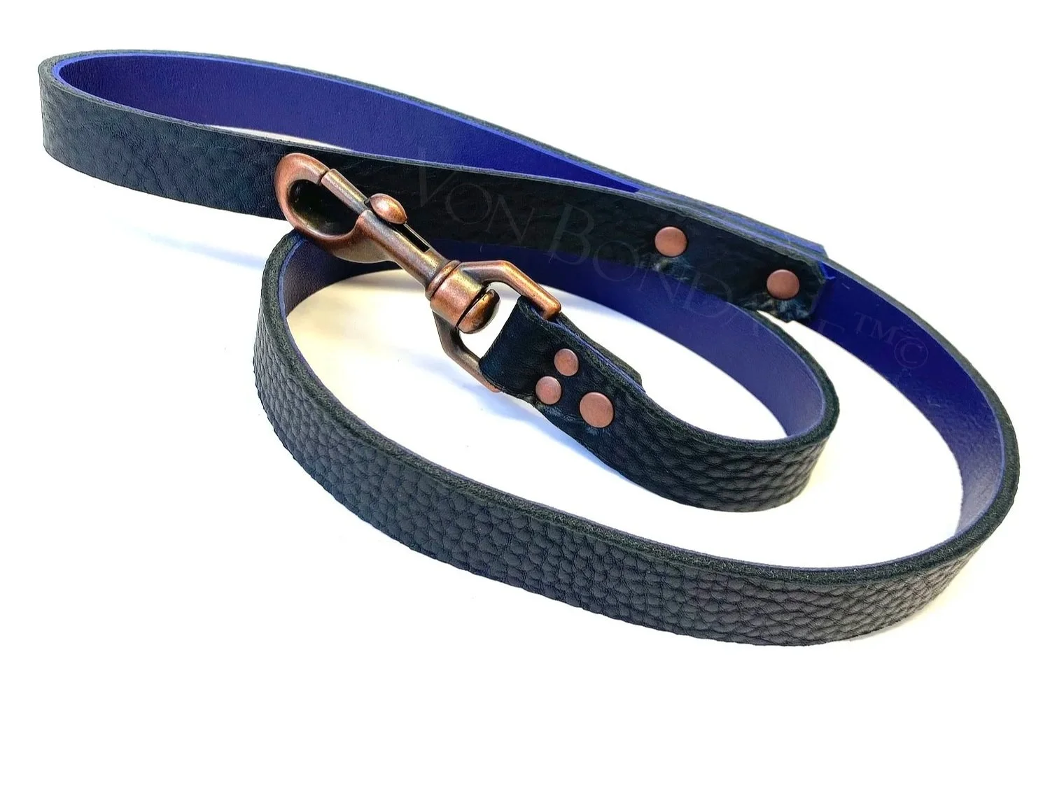 Bullhide Purple Lambskin BDSM Leash with Copper Clip