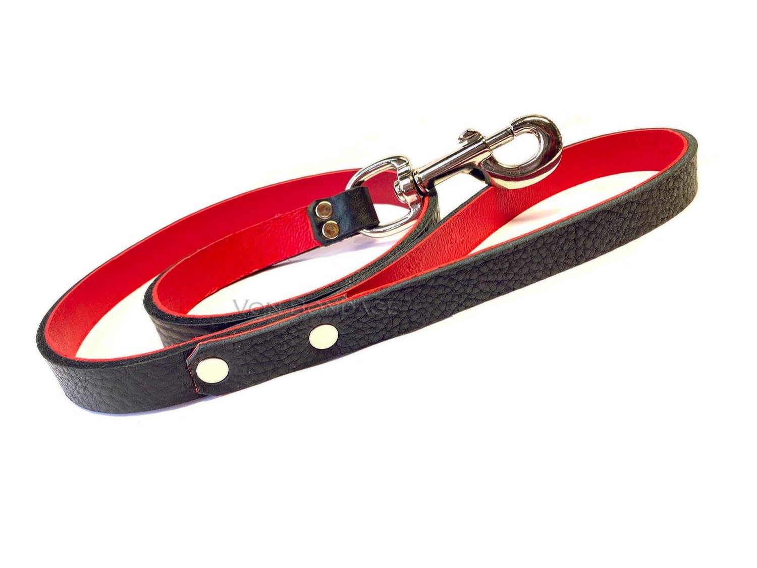 3ft Bondage Leash lined in red lambskin