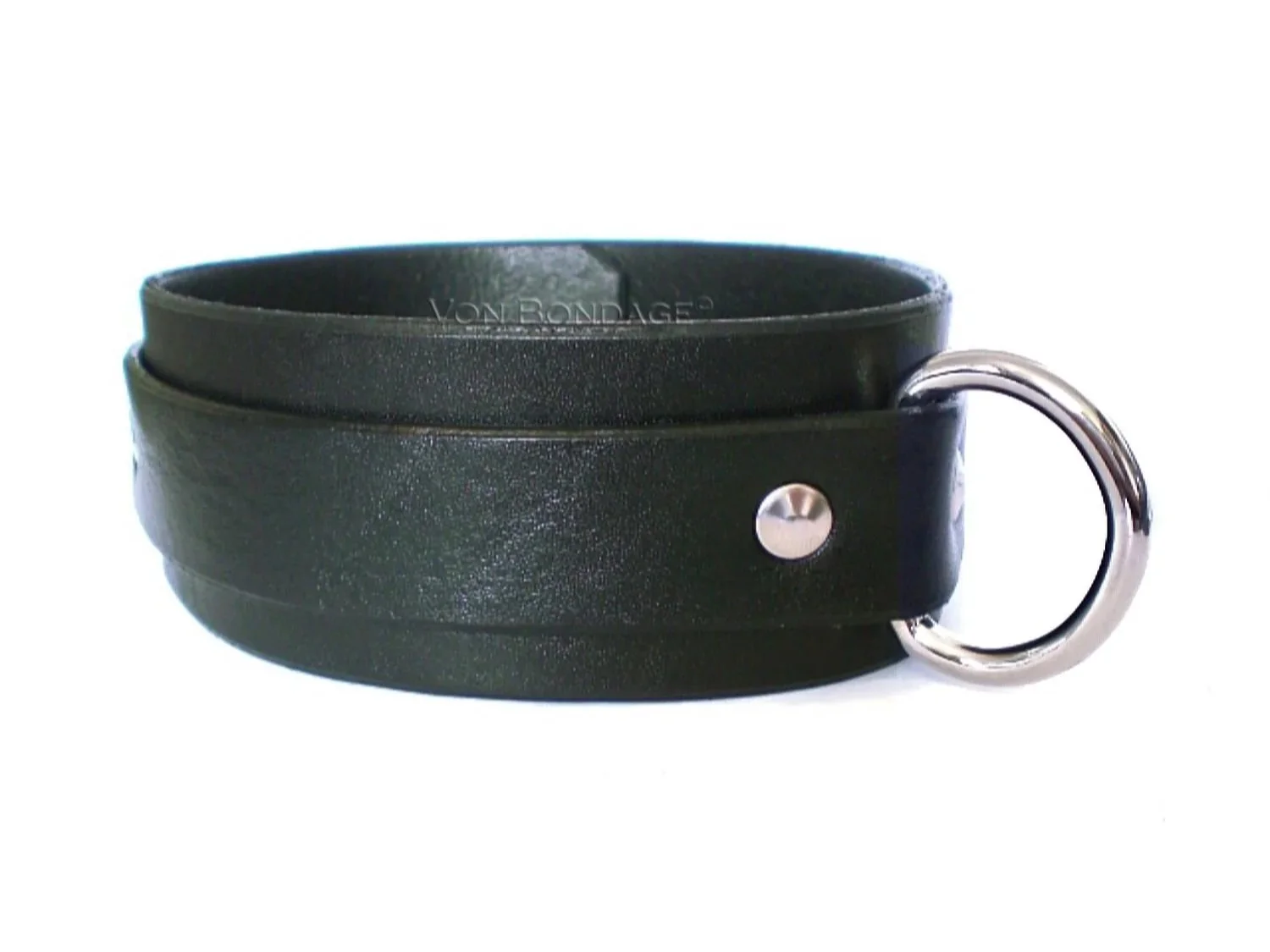 Leather BDSM Collar with 1" Dee Ring