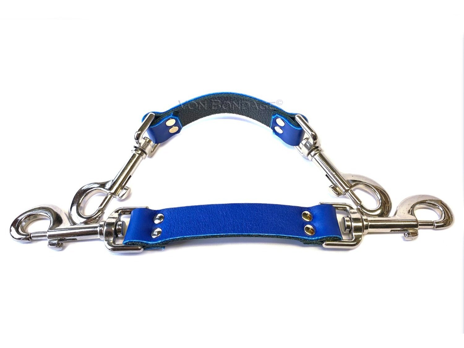 Pair of Bondage Straps for Restraints Blue Leather