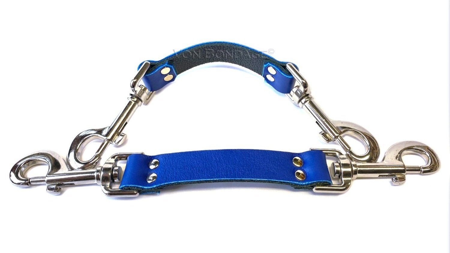 Pair of Bondage Straps for Restraints Blue Leather