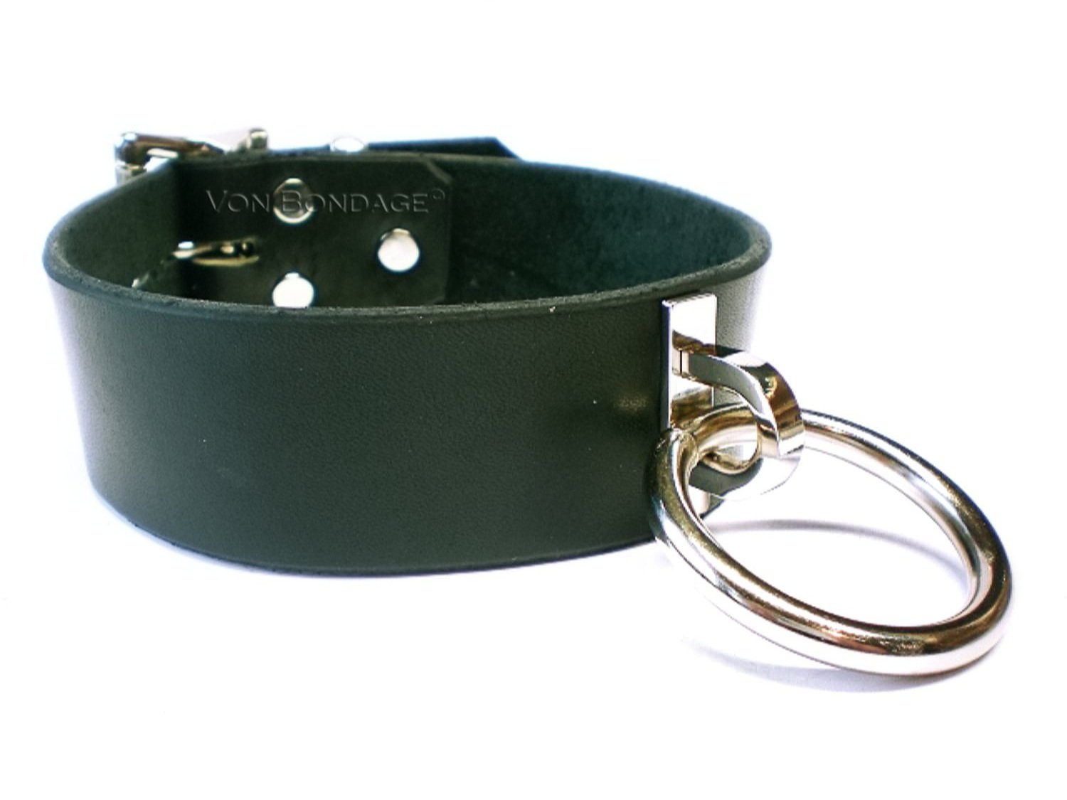BDSM slave Collar with Plated Handle Loop & Large Ring