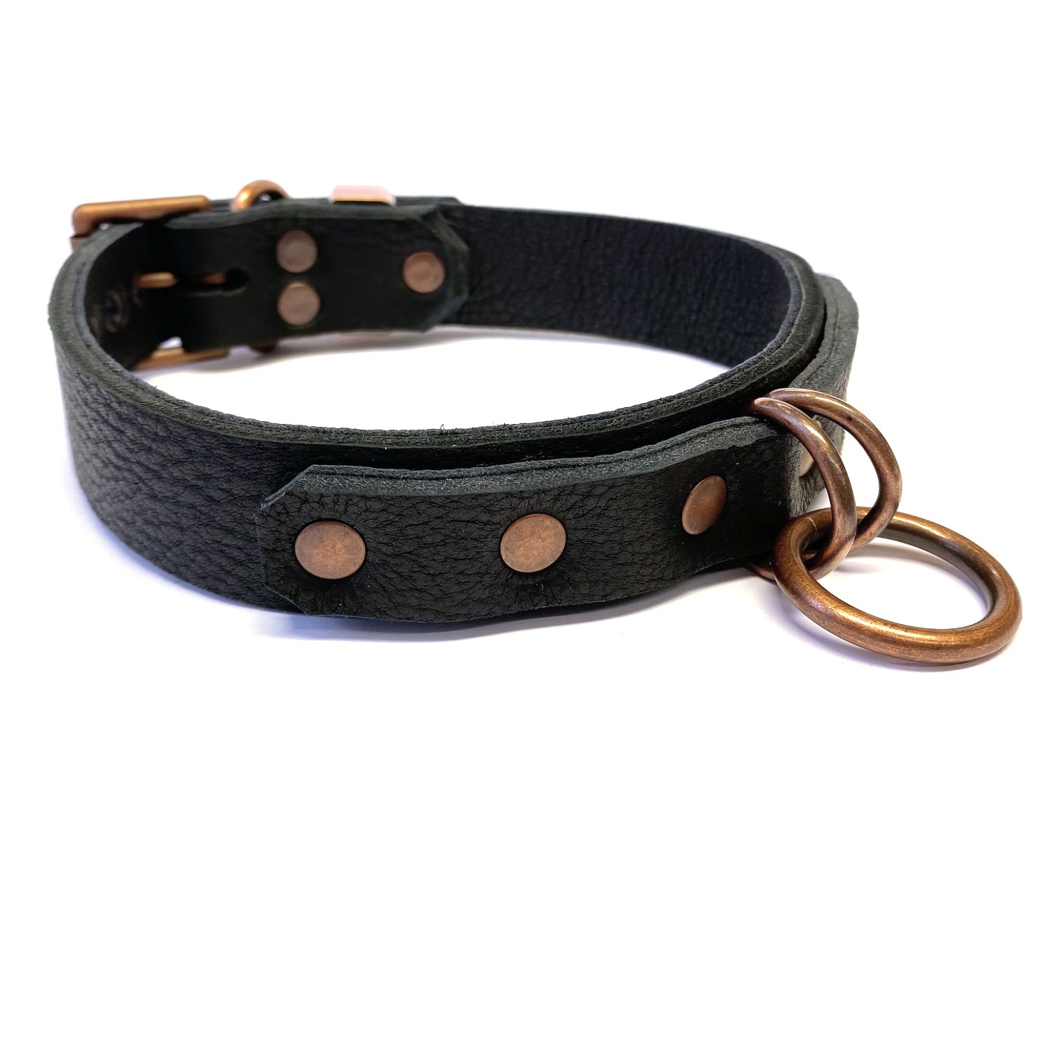 1 Bullhide Bison Leather Bondage Collar with 2 copper d-rings and O-ring.jpg