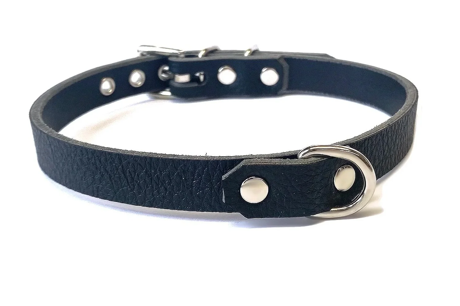 .5+Classic+Black+Faux+leather+bdsm+collar+tiny+dee+ring.jpg