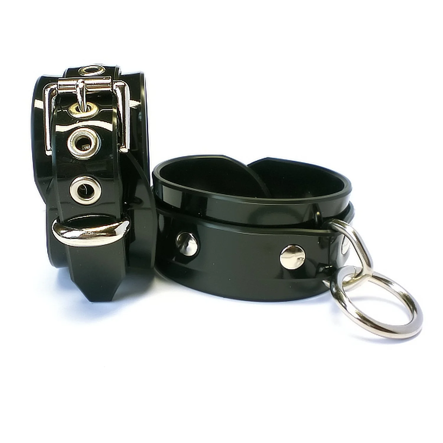1.5 Black PVC Restraints with small bondage rings.jpg