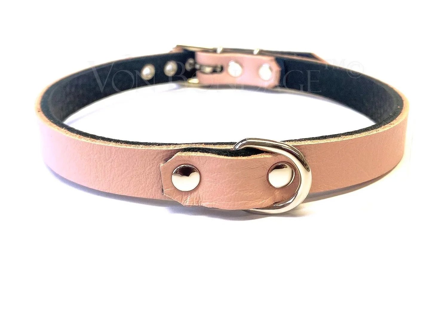 Discreet Pink BDSM Day Collar with Tiny Dee Ring