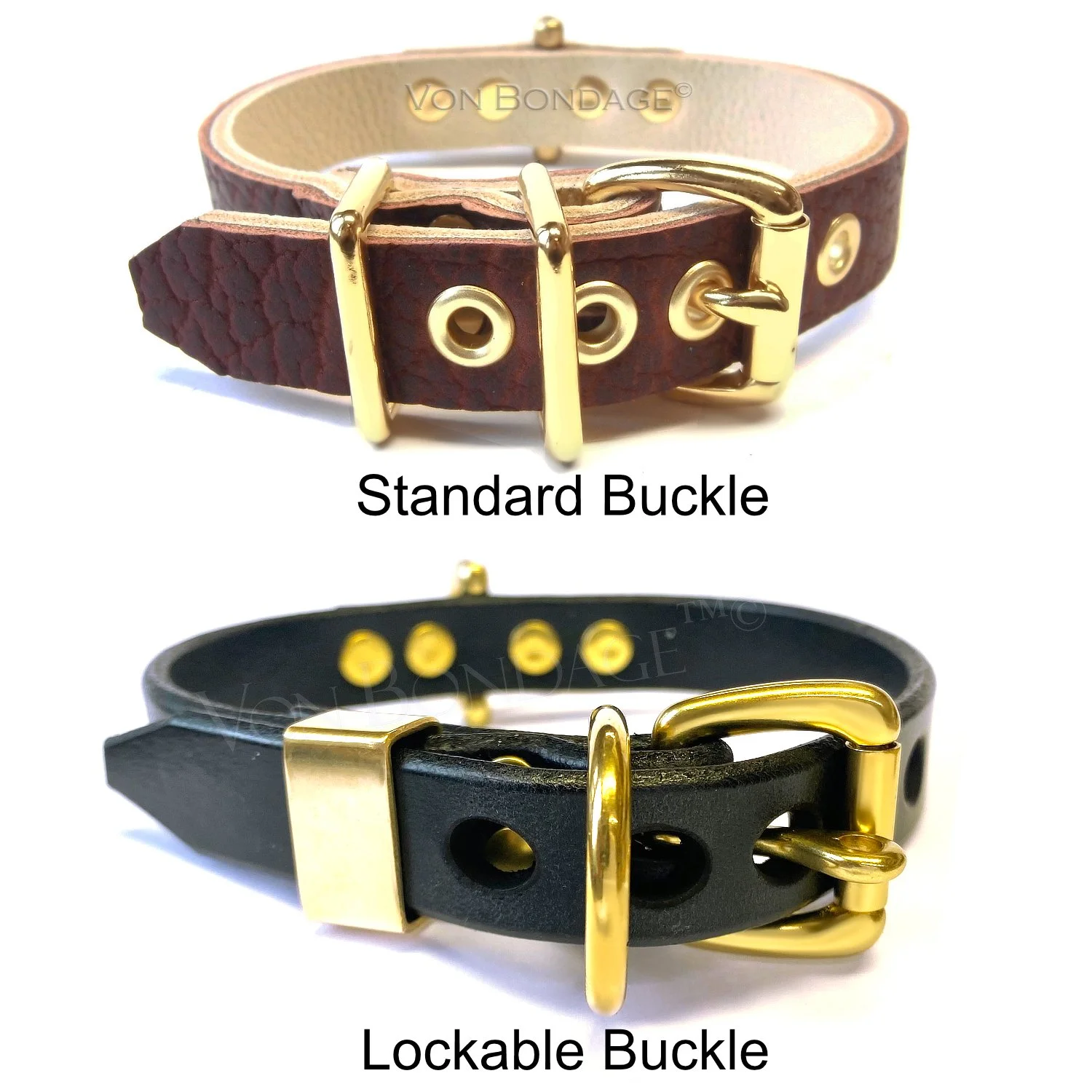 brass buckle options for bdsm collar